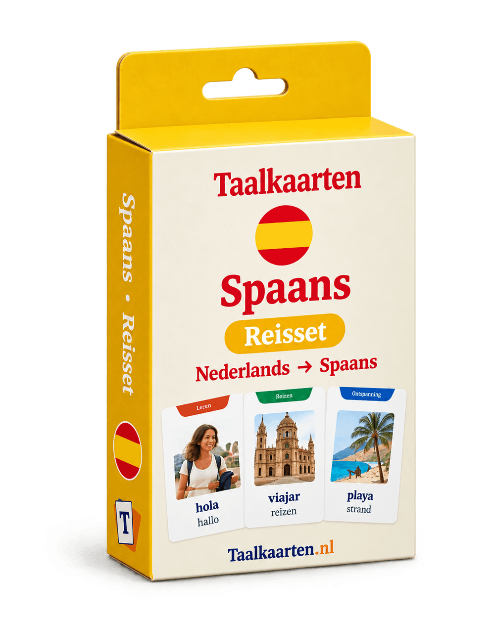 Spaanse Reisset, doos voor- en achterkant